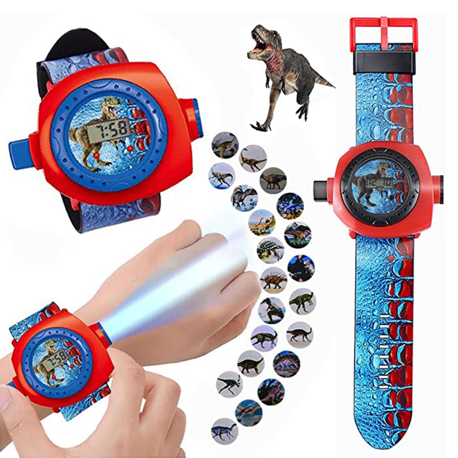 Montre Enfant Dinosaure Bleue - Analogique Éducative Garçon Fille Cadeau