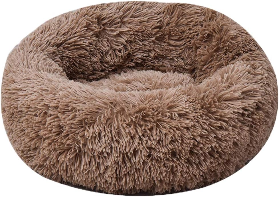 HARESLE Dog Donut Bed Cozy Night Crushed Velvet Tuffies Dog Beds UK