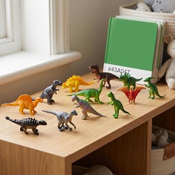 12Pcs Mini Dinosaur Figures, Plastic Prehistoric Animal Models for Educational Play, Dinosaur Themed Party Decorations & Cake Toppers, Dinosaur Toys
