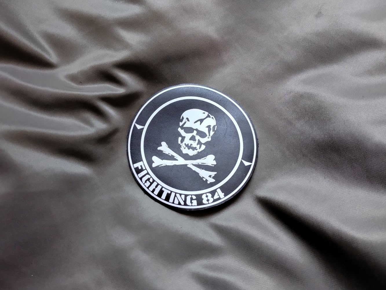 米軍　スコードロン　パッチ　革製　② レザー製スコードロンパッチ フライングタイガースハンド