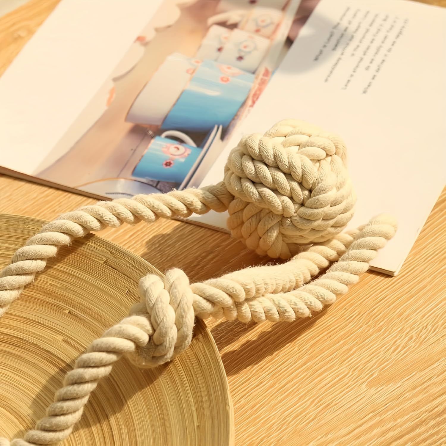 MAKNGRID Vintage Style Cotton Curtain Tiebacks - 2pcs Cotton Rope Window Drapery Holdbacks with Knot Ball Design (Pack of 02) Off White 1