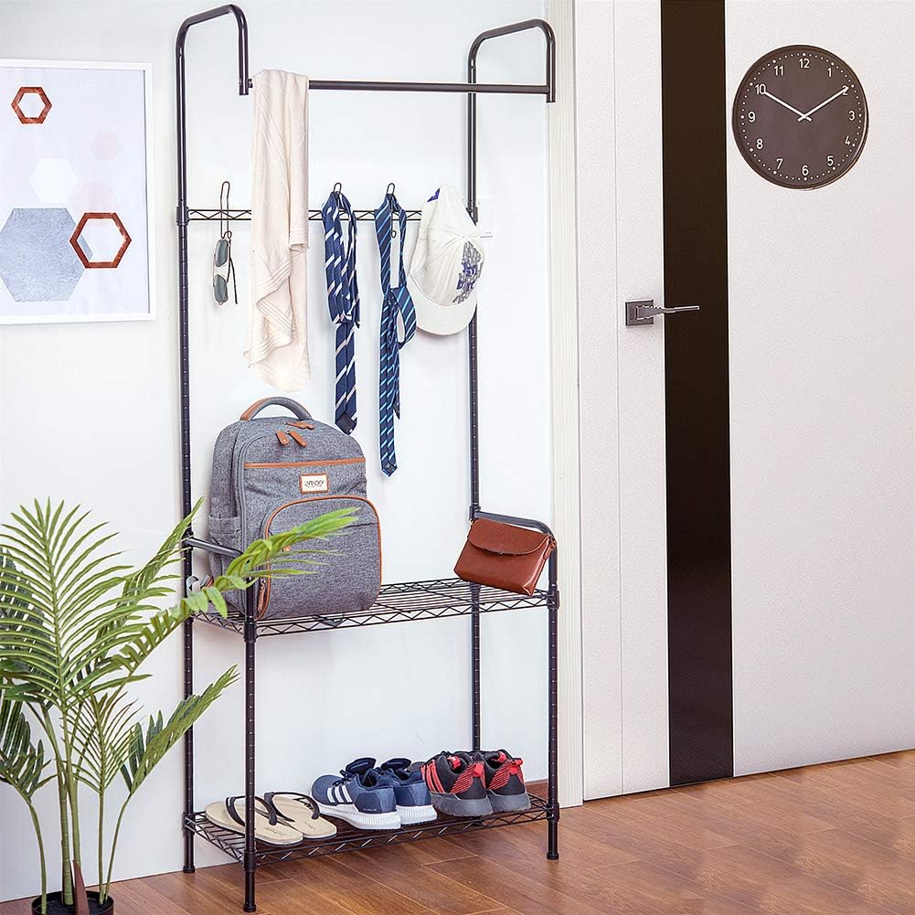 Modern Home Entryway/Mudroom Coat/Hat/Shoe Rack Organizer - Entrance Hall Tree Storage Rack for Jackets, Umbrella, Caps, Backpacks, Scarves and more