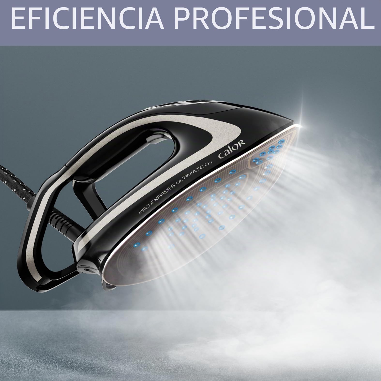 Calor Vapor de tecnología Función Pro Express Ultimate Pure+ GV9610C0-Centro de Planchado Profesional de Alta presión (650 g/min), 2830 W, 1.9 litros, Negro y Plateado