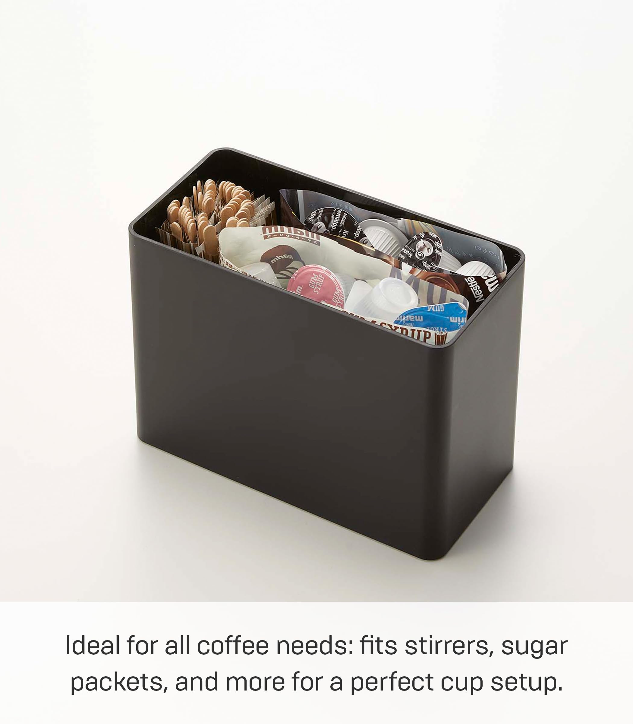 Yamazaki 6906 TOWER Coffee Filter Case, black, Polypropylene, Minimalist, 18.4 x 9.2 x 15.4 cm - Image 4