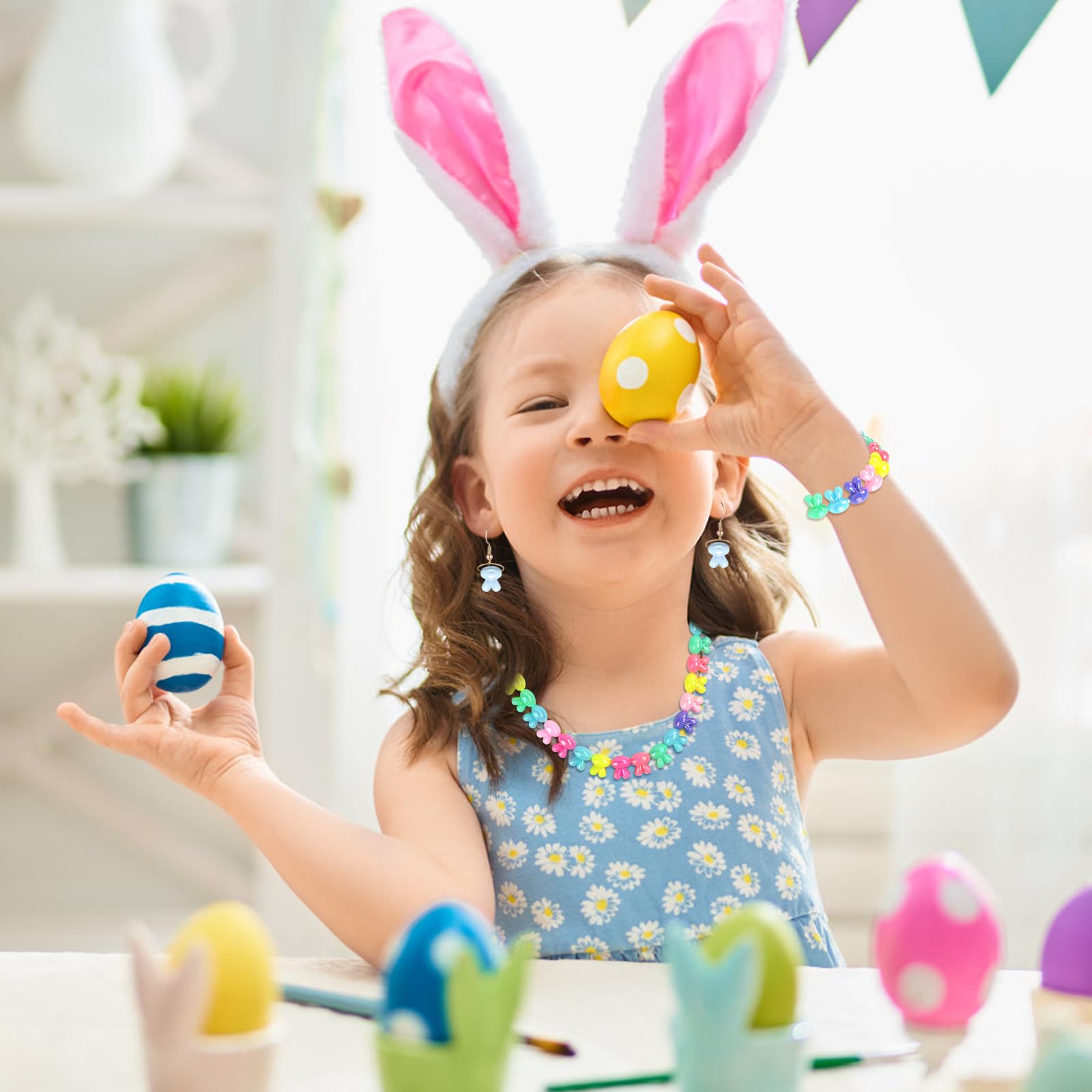 150 Perline Coniglio Pasquale – Kit Creativo Per Braccialetti E Lavoretti Fai-da-Te