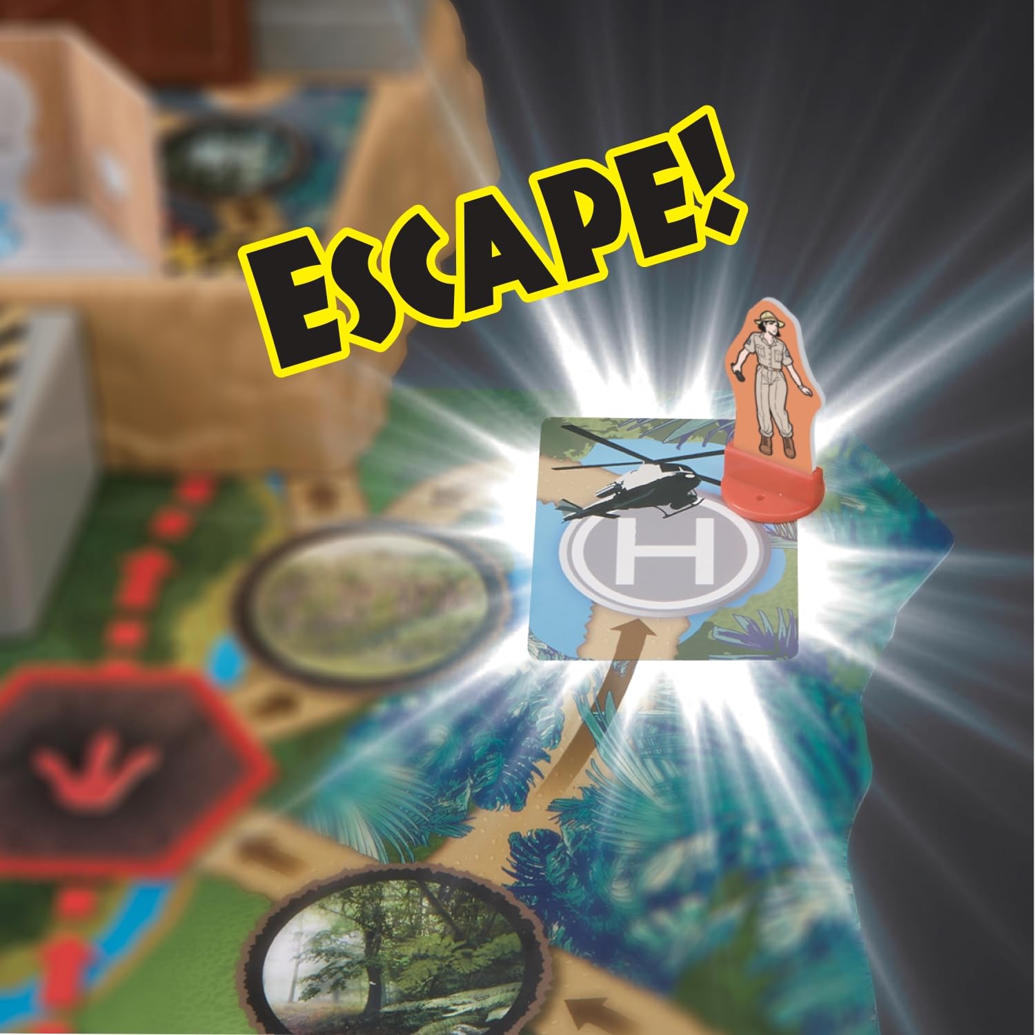 EPOCH Games - 7514 Jurassic World T-Rex Panic - Action Game, Mehrfarbig, 40 cm x 60 cm x 2.54 mm - Image 4