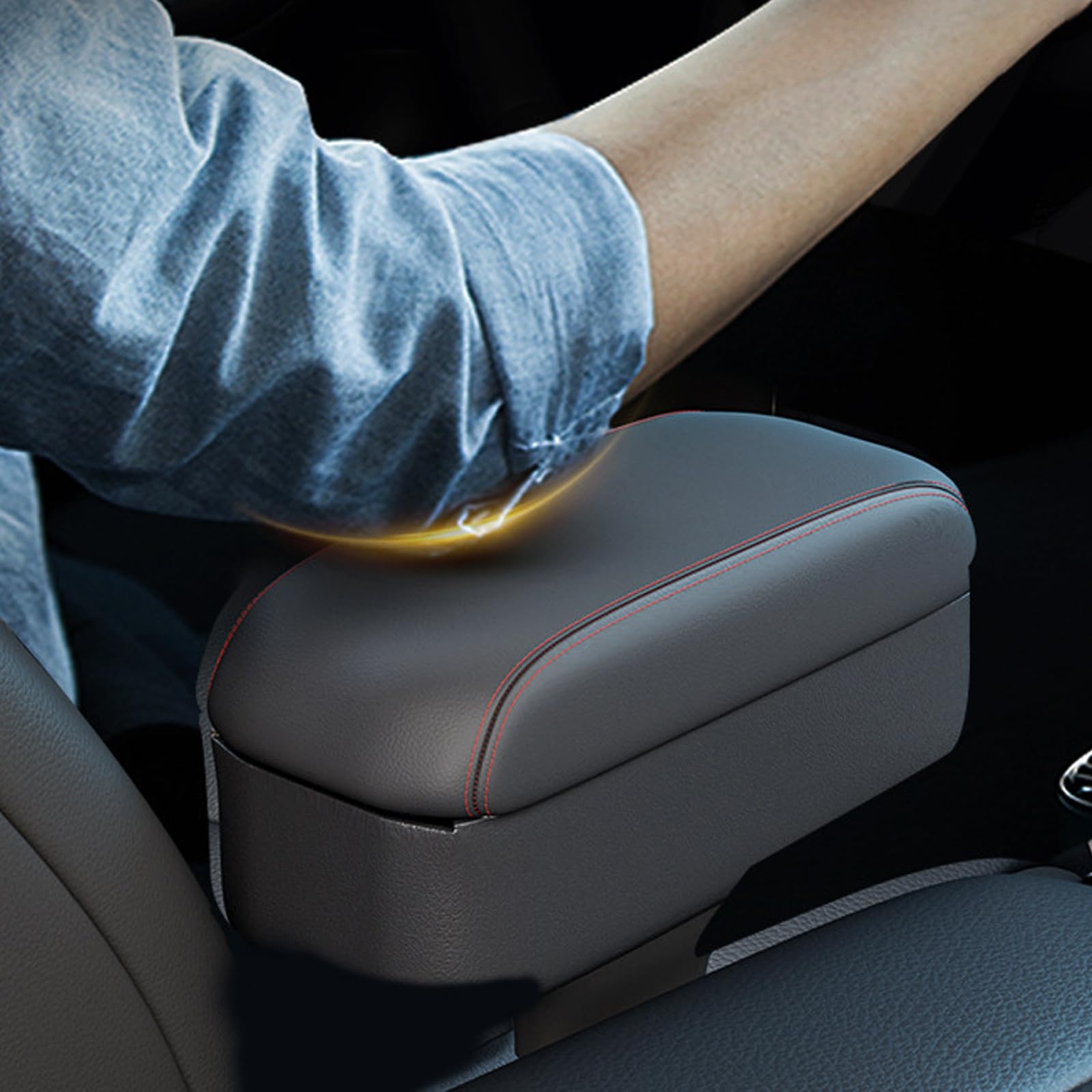Consola central automotriz con reposabrazos de altura y compartimentos de almacenamiento deslizantes, accesorios para el interior del coche