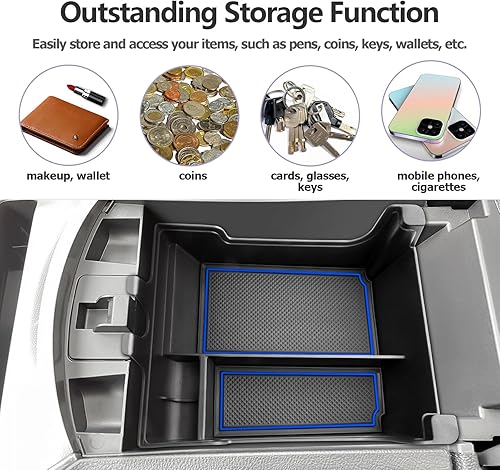Miniatura 4 de LUWU Organizador de consola central para Ford Edge 2023 2024, caja de almacenamiento para reposabrazos Ford Edge 2015-2024, organizador de