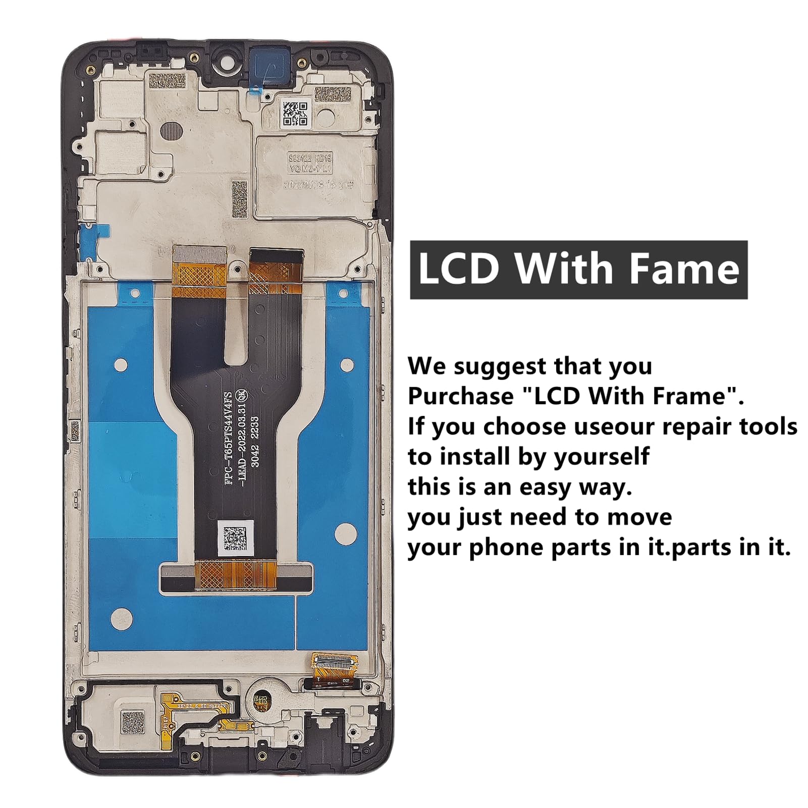 ZTOOYO for T-Mobile Revvl 6 5G Screen Replacement kit for Revvl 6 Screen Replacement Kit TMAF025G LCD Display digitizer Touch Screen Assembly with Repair Part Tools 6.5 inch