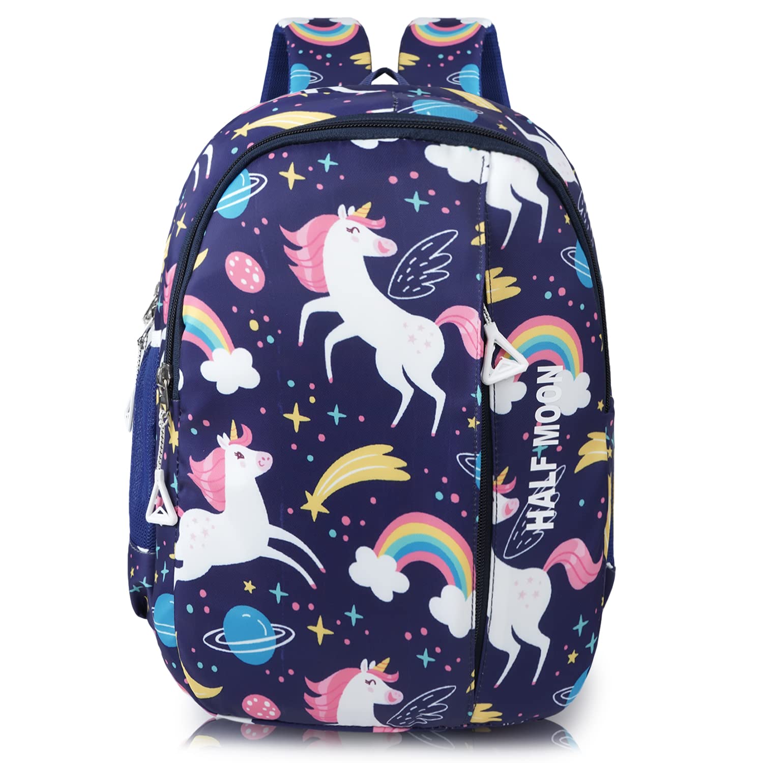 Half MoonUnicorn Pre Nursery to Class 2 Unisex School Bags for Kids Boys Girls Bag/Backpack for Men Women Nursery School Bagpack Daypack Picnic Back Pack For School Going Boys & Girls (Blue)