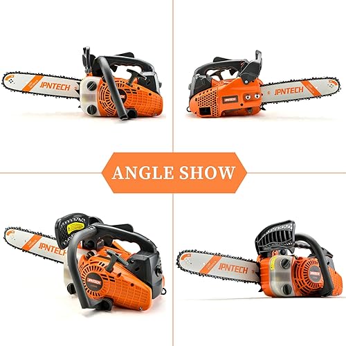 Miniatura 3 de Motosierra de gas de 12 pulgadas, mango superior, 25.4 cc, 2 ciclos, portátil, inalámbrica, de gasolina, portátil, motosierra para cortar madera de