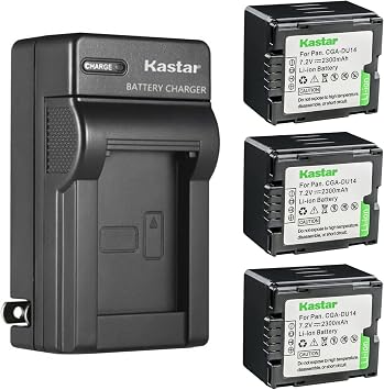 Kastar 3-Pack DZ-BP14 Battery and AC Wall Charger Replacement for Hitachi DZ-BX37 DZ-M7000V5 DZ-M8000V6 DZ-MV550A DZ-GX20 DZ-GX20A DZ-GX20E DZ-GX25M DZ-GX3100 DZ-GX3200 DZ-GX3300 DZ-GX5300 Camera