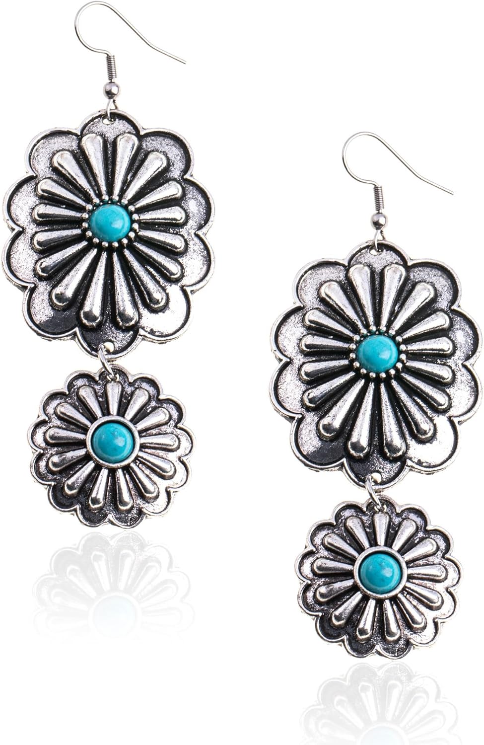 Rustic Couture's Western Earrings for Women Cowgirl Country Concho Dangling Western Statement Jewelry