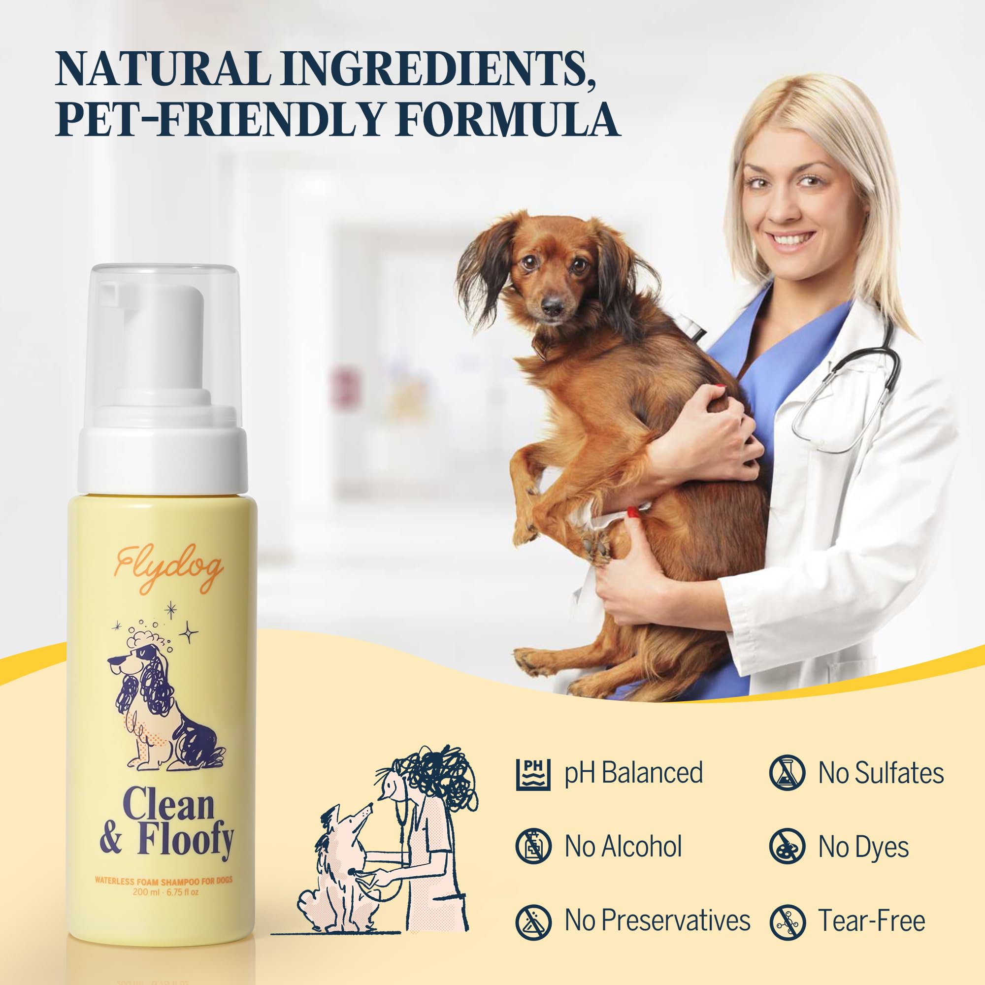 Clean and Floofy Dry Dog Shampoo with Glove – No Rinse Spray Foam, Anti-Itch, Odor Control, Moisturizing & Conditioning, Hydrating, Detangling, Sulfate-Free Waterless Pet Bath Wash for Dogs & Puppies - image 4