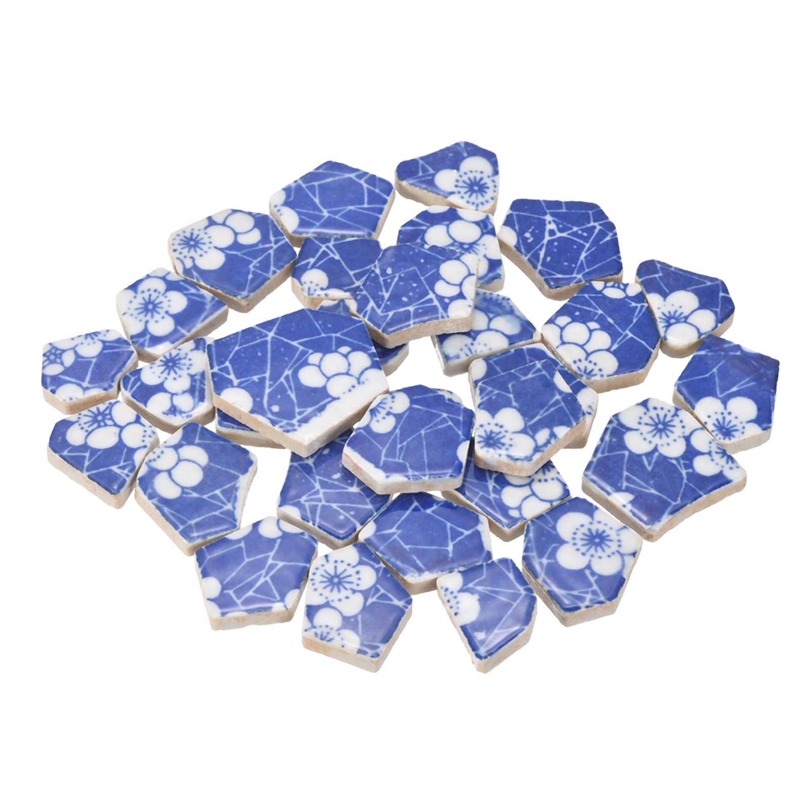 sourcing map Irregular Ceramic Mosaic Tiles, 200g/0.44lb Broken Porcelain Mosaic Tiles Bulk Irregular Glazed for DIY Art Craft Making Home Decor, Blue