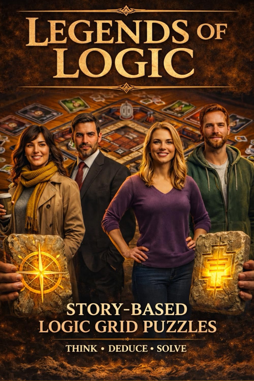 Legends of Logic. Logic Grid Puzzles: Story-Based Logic Grid Puzzles for Kindle Scribe.Story-Based Logic Grid Puzzles for Adults: 10 Adventures to Solve With Deductive Reasoning, Logic and Skill