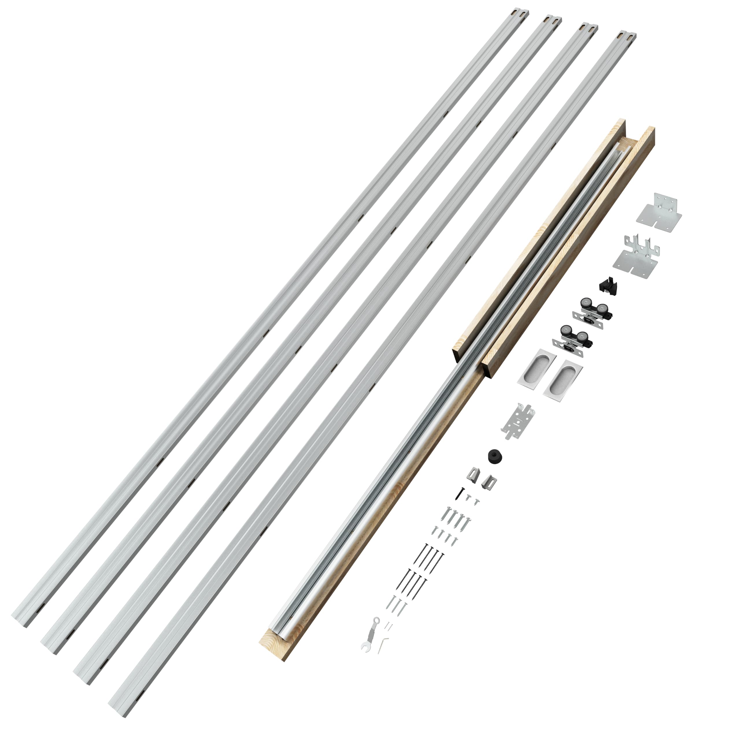 JUBEST 1746mm Pocket Door Hardware and Track Sets