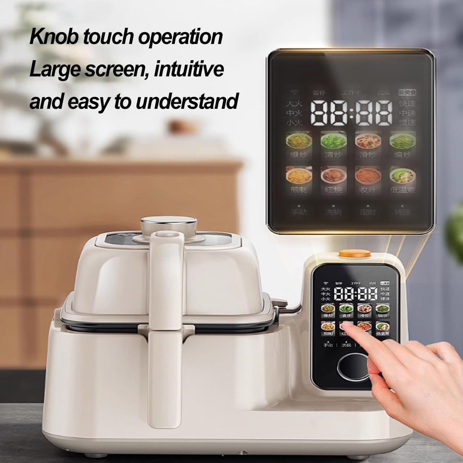 Máquina de cocina, 2000 W, múltiples modos de cocción, revestimiento de cerámica, mango antiquemaduras, fácil de limpiar, ideal para uso doméstico y cocina