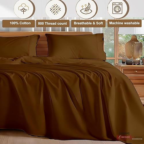 Miniatura 9 de eBeddy Linens Juego de sábanas expandidas tamaño Queen  Gris oscuro sólido  Juego de 4 piezas  Sábanas de cama de lujo sedosas suaves de 800 hilos