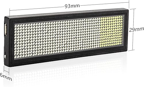 Miniatura 5 de Insignia de nombre LED Bluetooth, etiqueta de nombre LED recargable inalámbrica, pantalla de mensaje de desplazamiento, letreros LED programables
