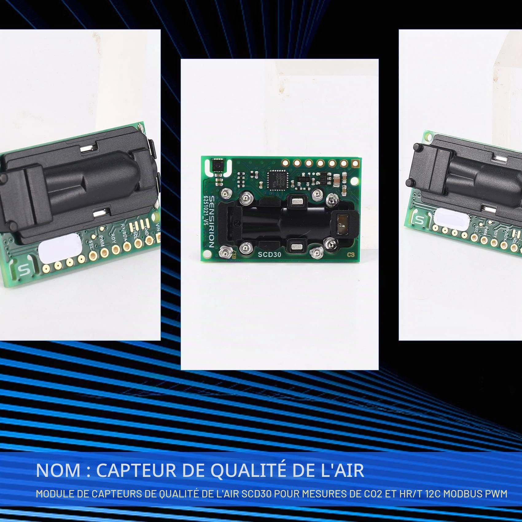 Module de Capteurs de Qualit¨¦ de L' SCD30 pour les Mesures de CO2 et/T Modbus PWM