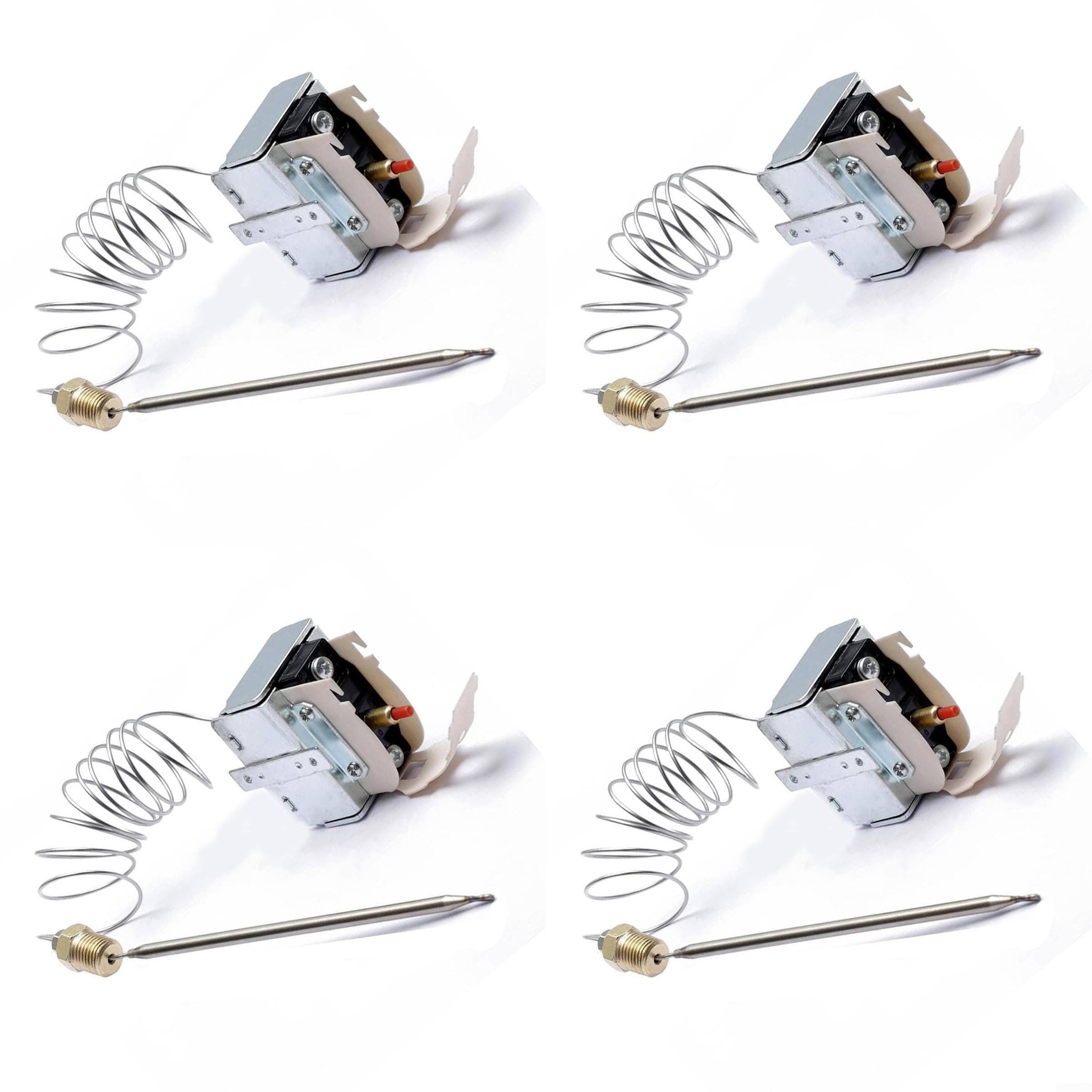 QOXEZY PP10084 Termostato de límite de alta temperatura, seguridad con límite de 232.2 °C 230 °C, para freidoras Pitco, interfaz MPT roscada, para E500D, plateado (4)