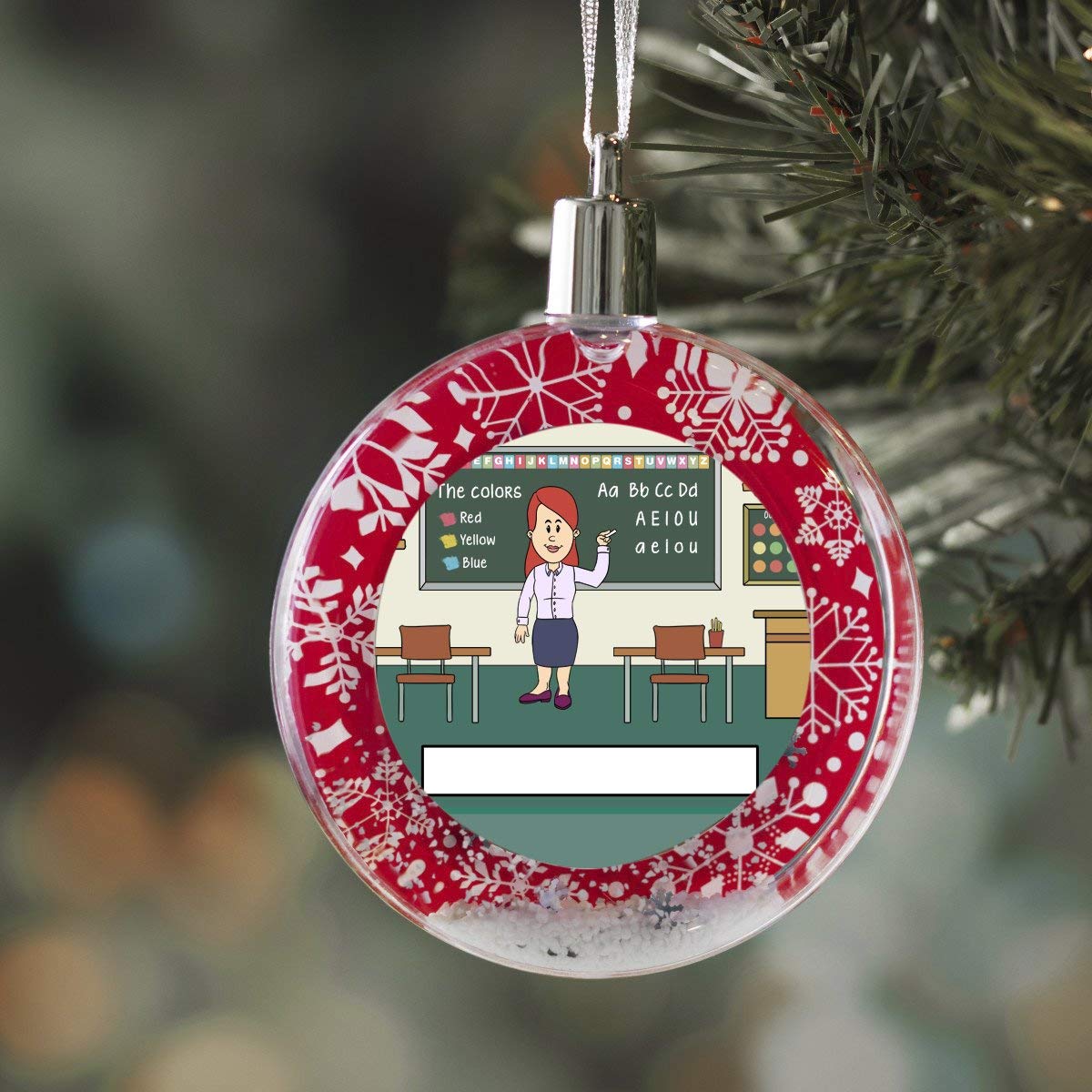 PrintedPerfection.com Personalized StoryLine Cartoon Caricature Snow Globe Christmas Ornament: Hairdresser, Stylist - Female