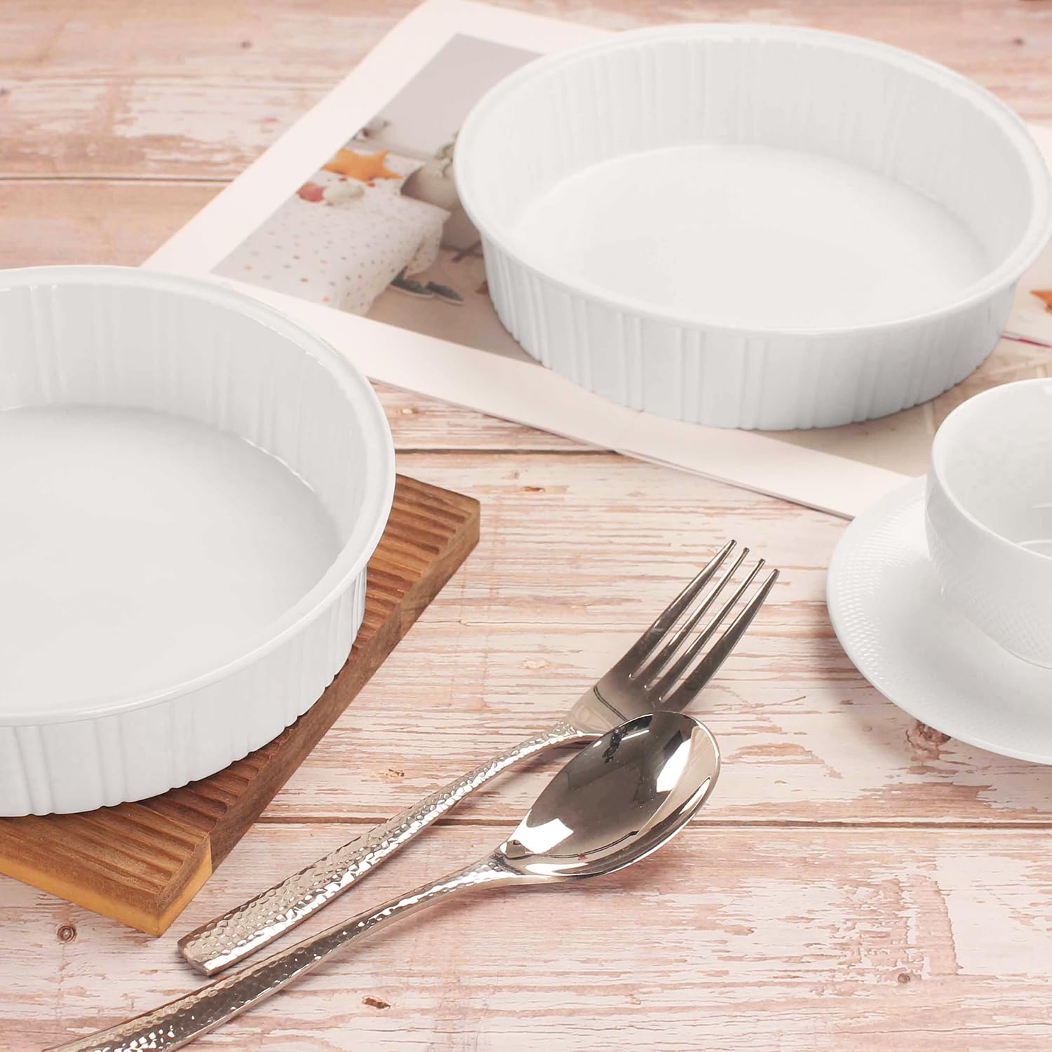 Round Au Gratin Baking Dishes - Set of 2 -5