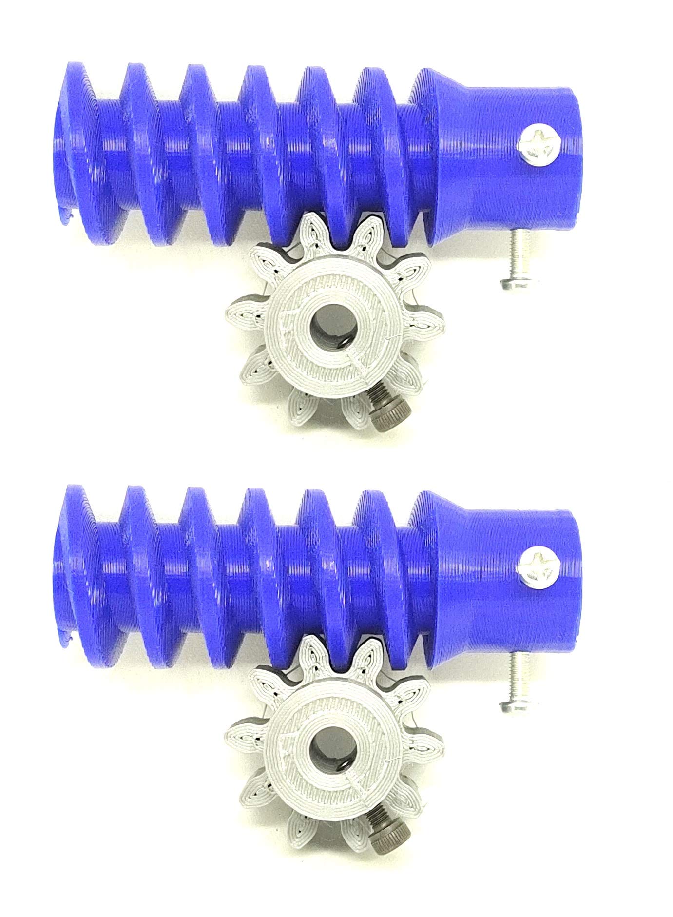 INVENTO 2pcs 3D Printed Plastic 6 Teeth Worm Gear (25mm dia) + 10 Teeth (30mm dia) Spur Gear 8mm hole, 2.5 Module for DIY Projects-image-40