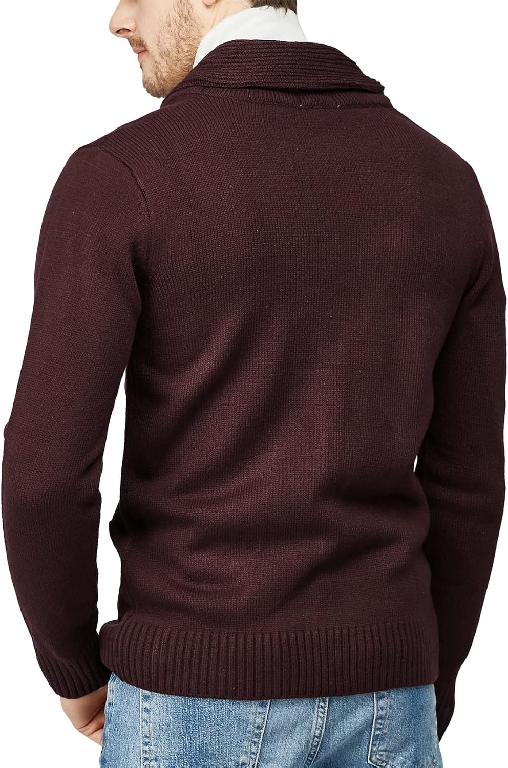 H2H Mens Casual Comfortable Fit Cardigan Sweater Shawl Collar Soft Fabric - Image 4