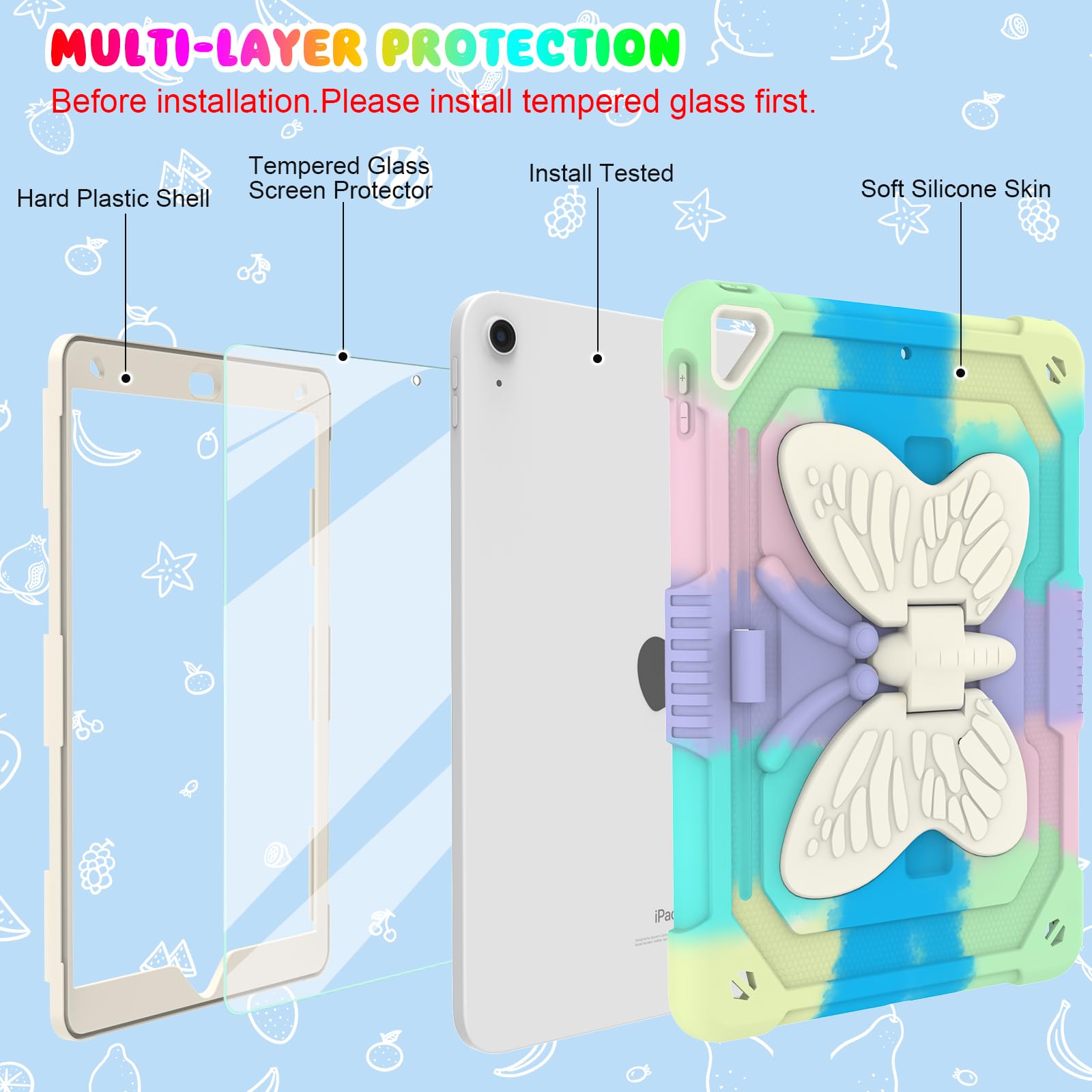 Fintie Funda Compatible Con IPad 10,2" 2021/2020/2019 (9.ª, 8.ª Y 7.ª Gen) Con Soporte Integrado Para Pencil - Trasera Transparente Carcasa Ligera Auto-Reposo/Activación, (Azul Claro
