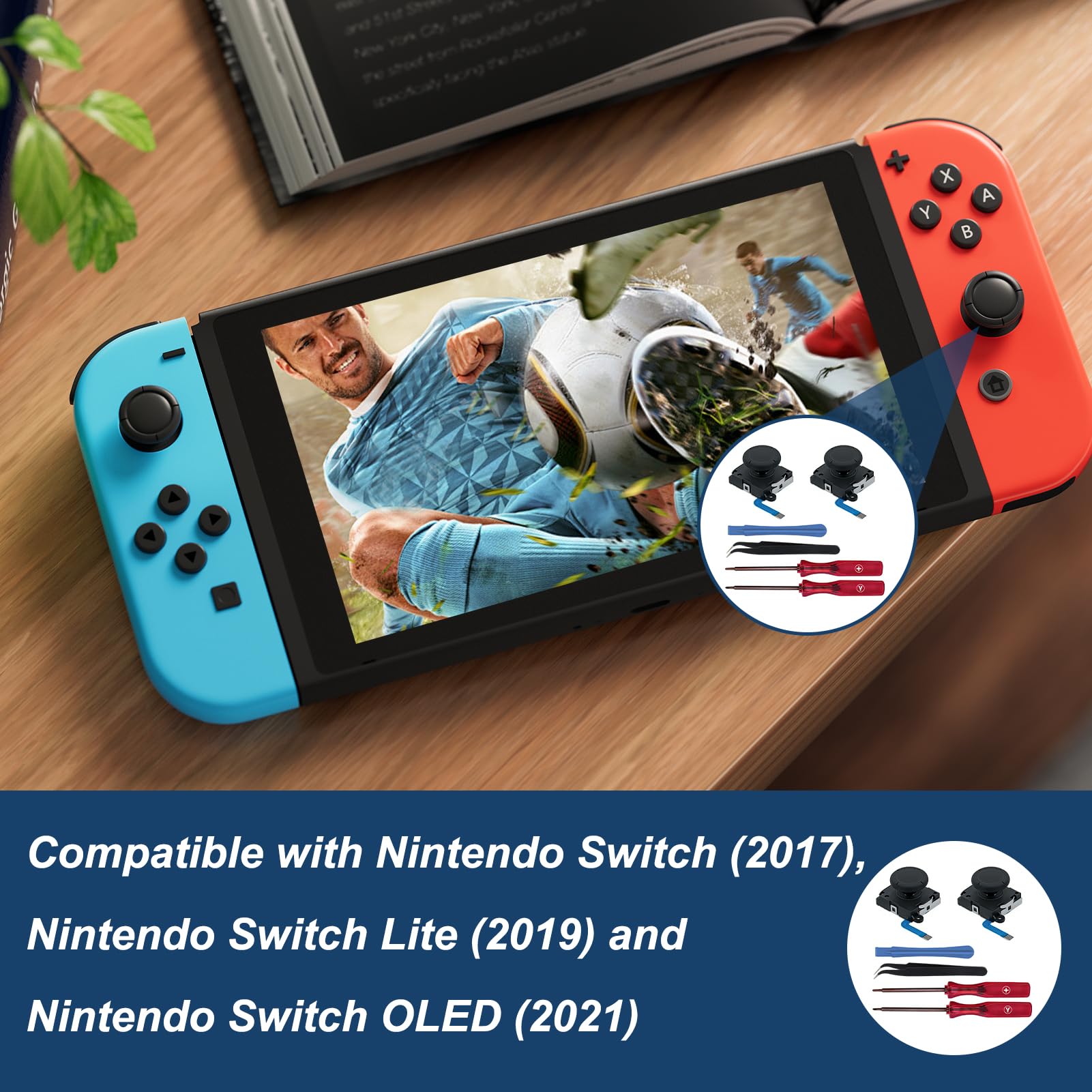 6 Piezas Switch Joystick Reemplazo, 3D Analog Joycon Joystick para NS Switch Switch OLED Switch Lite con Kit de Herramientas de Reparación Compatible con Joystick Dañado Fallado No apto para Switch 2 — view 5