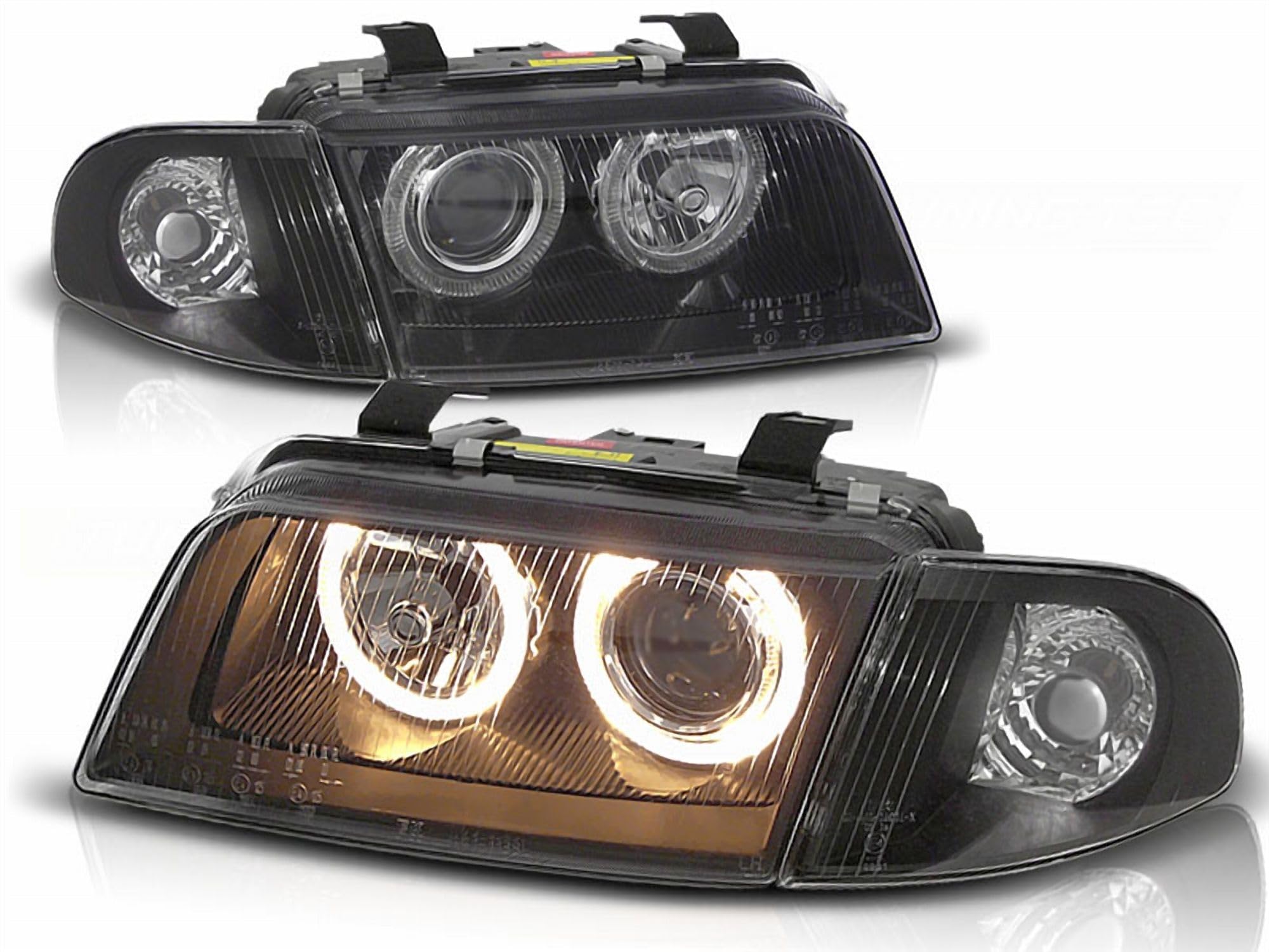 Angel Eyes Scheinwerfer Set für Audi A4 B5 11.1995-12.1998 schwarz
