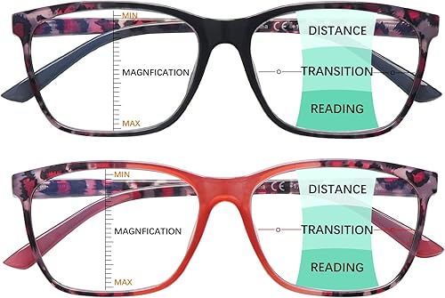 Gafas de lectura progresivas multifocales con bloqueo de luz azul para mujeres lectores multifocales antifatiga ocular con bisagra de resorte 2