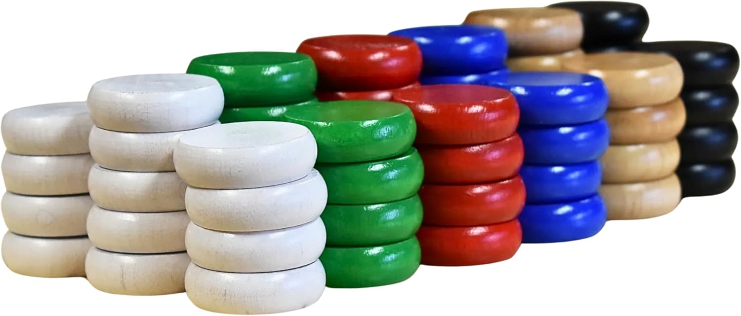 6 Player Crokinole Disc Party Pack (78 Small Discs - 1 1/8 Inch Diameter (2.9cm))