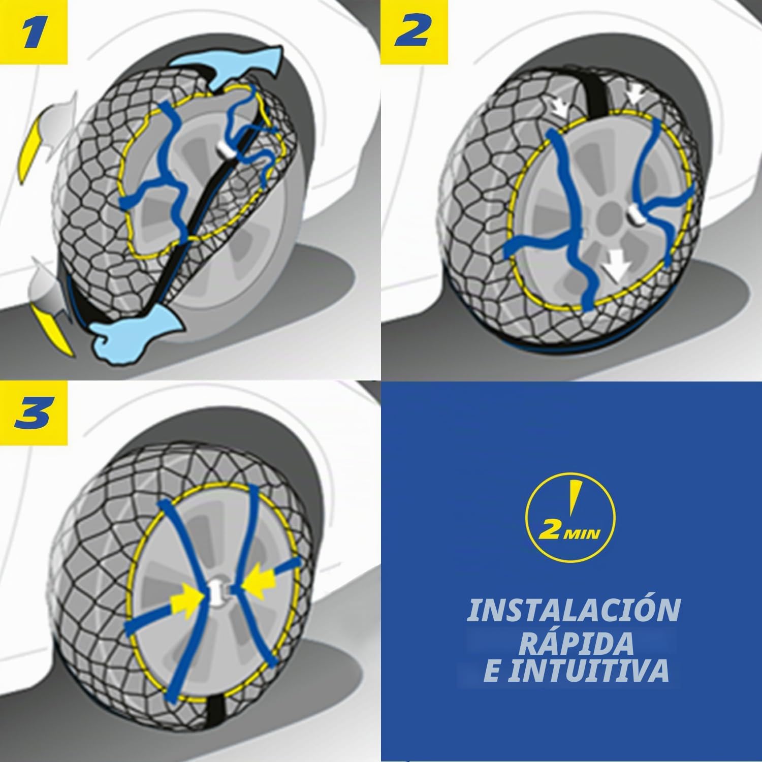 MICHELIN EASY GRIP Limited Cadenas de nieve compuestas resistentes y de rápido montaje, E16