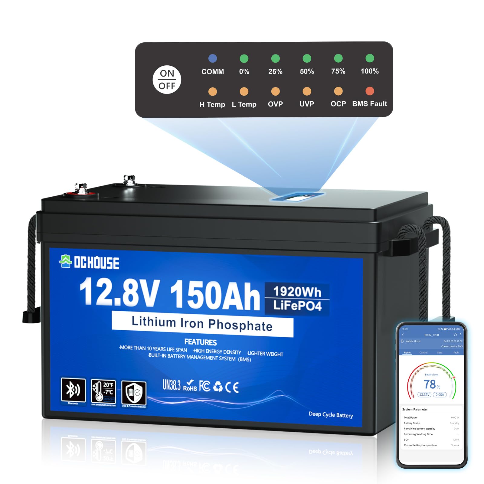 DC HOUSE 150Ah LiFePO4 Battery
