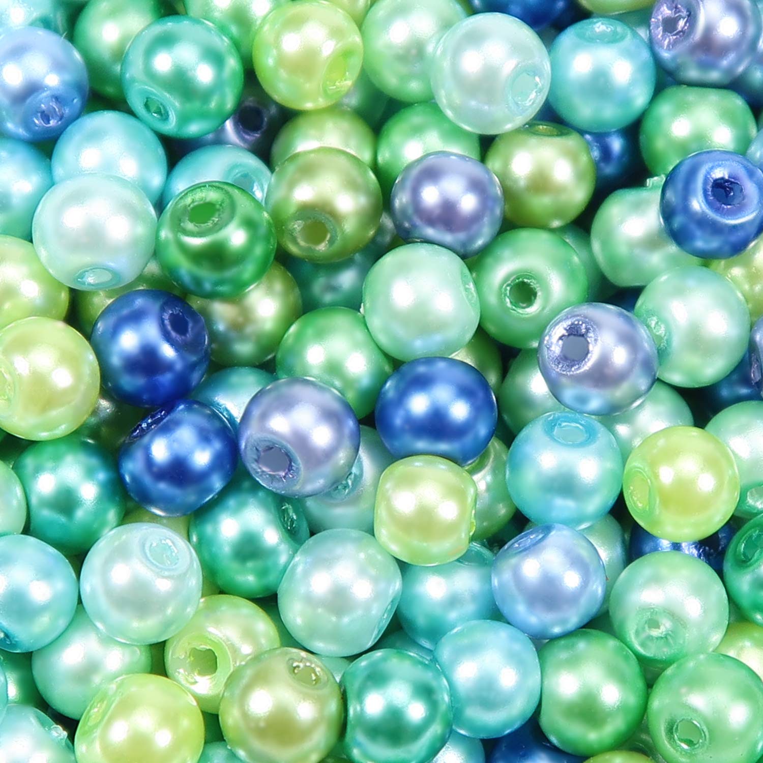 20 Perle Rotonde In Vetro Fluorescente Artibetter | 10 Mm, Foro Grande, Colori Misti, Per Gioielli Fai Da Te