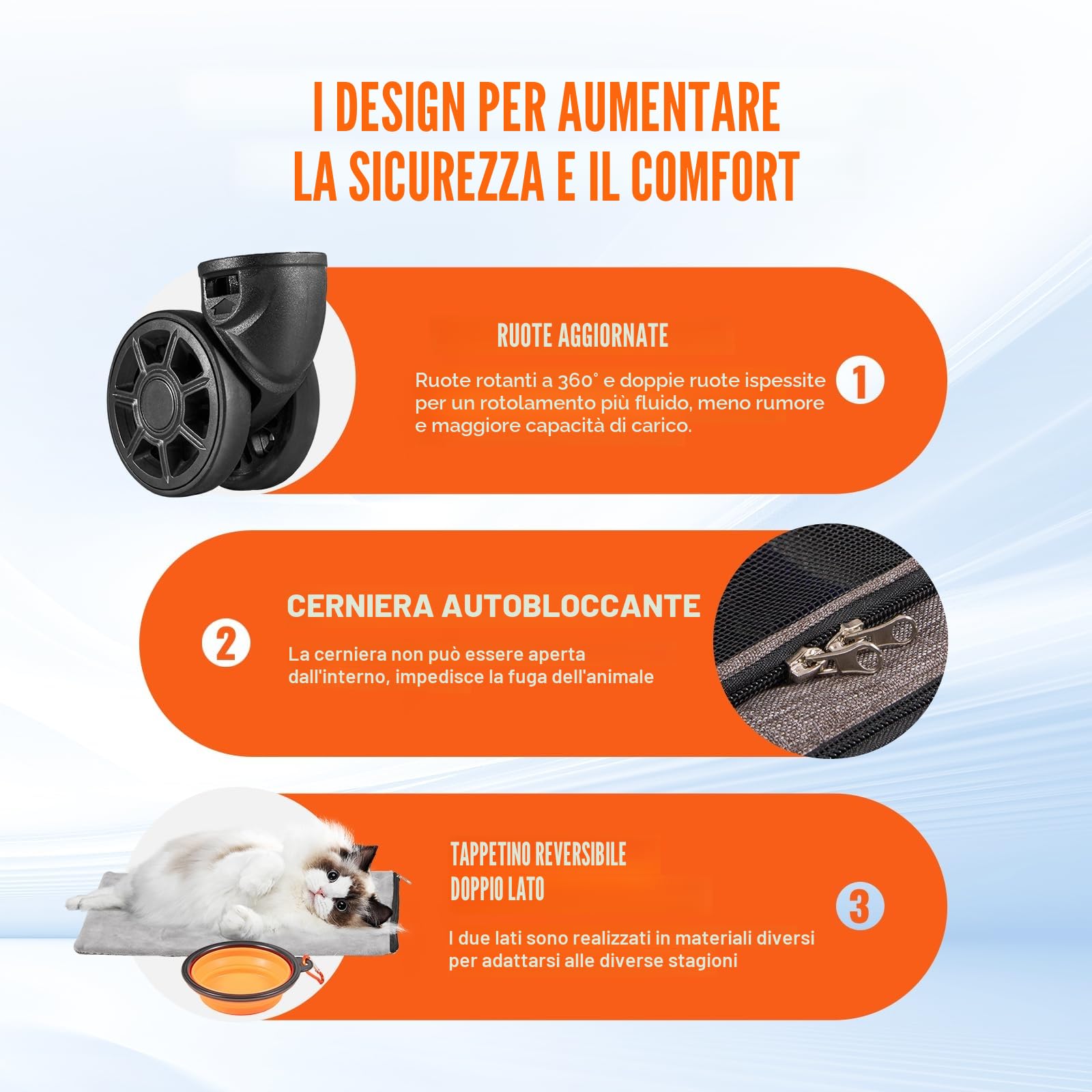 VEVOR Trasportino per Cani e Gatti con Maniglia Telescopica e Ruote, Carico Massimo 9,9 kg Borsa Porta Animali Domestici Approvato dalla Compagnia Aerea, Tessuto Oxford 600D Cerniera Autobloccante
