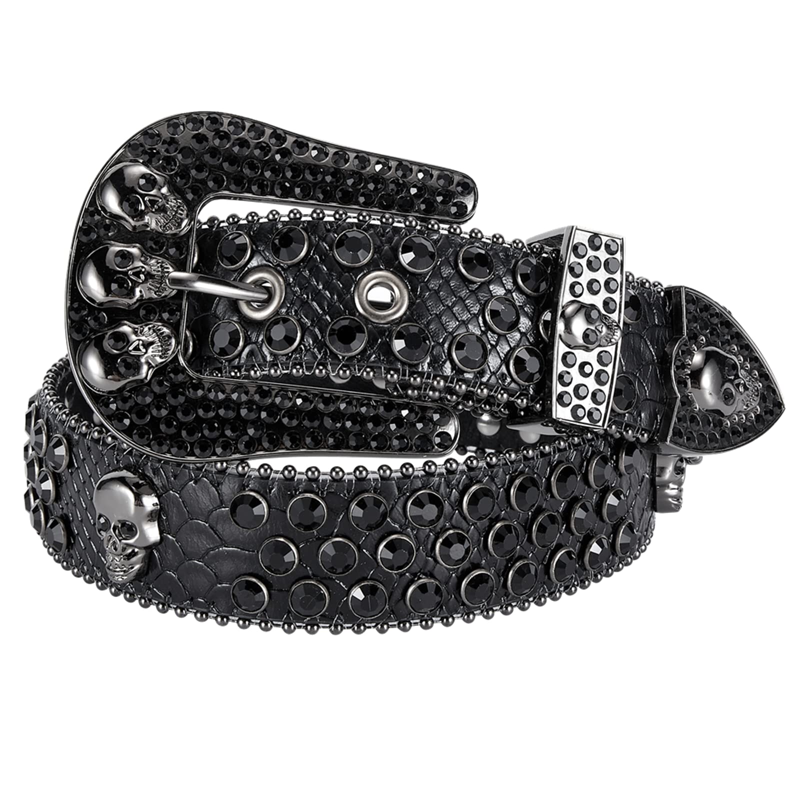 Studded Belt Rhinestone Belts For Men Skull Rhinestone Belts For