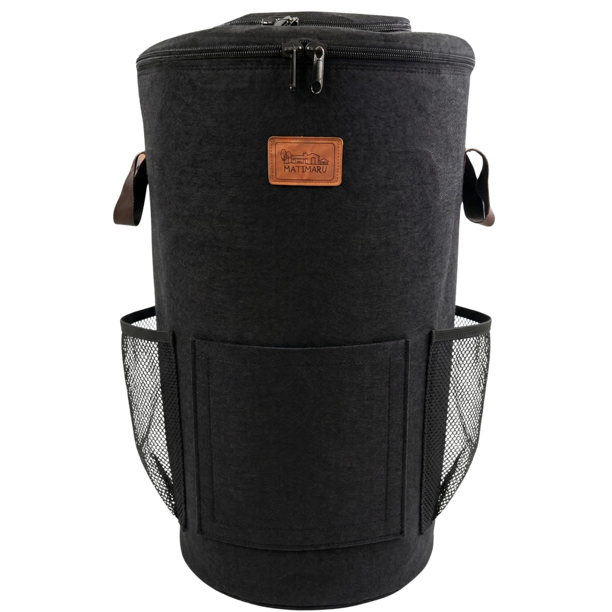 MATIMARU コンポスト 57L 【2026年5月最新強化版】 こんぽすと生ゴミ処理 屋外 ガーデニング用品 【カーメン君/天然生活/サスティな!紹介】 生ごみ 堆肥 熟成短縮 ファスナー補強 左右網ポケットチャック改善 自立型 虫対策 容器 ブラック 単品のみ