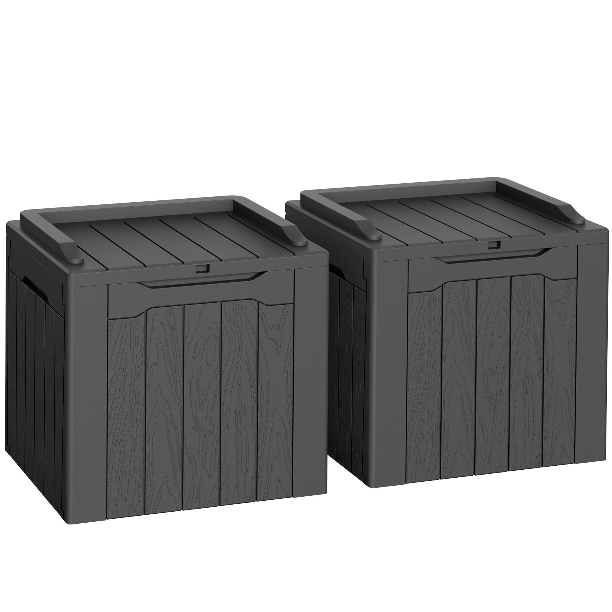 Flamaker 2 Stück Deck Box 31 Gallonen wasserdichte Harz Aufbewahrungsbox mit Deckel