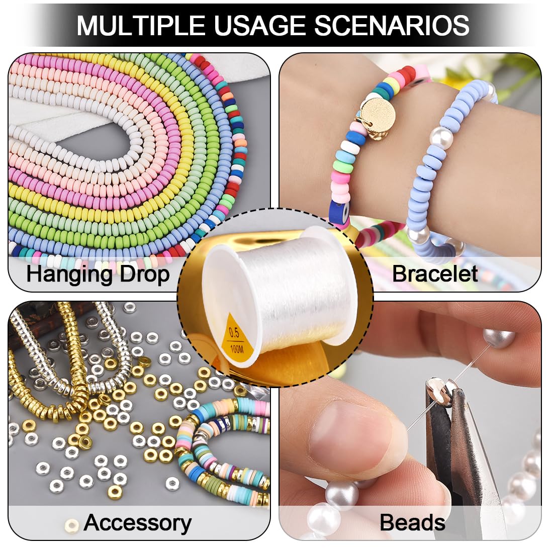 Corde élastique Solide Pour Fabrication De Bijoux - Noir - 5 Mm