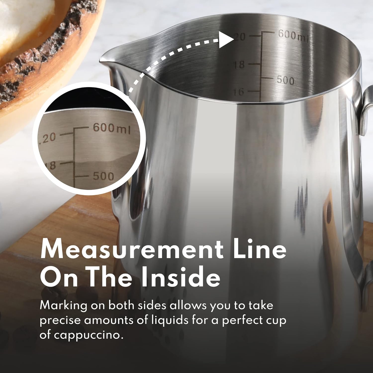 New Star Foodservice Commercial Grade Stainless Steel 18/8 Frothing Pitcher (20-Ounce (Frothing Pitchers)) - Image 8