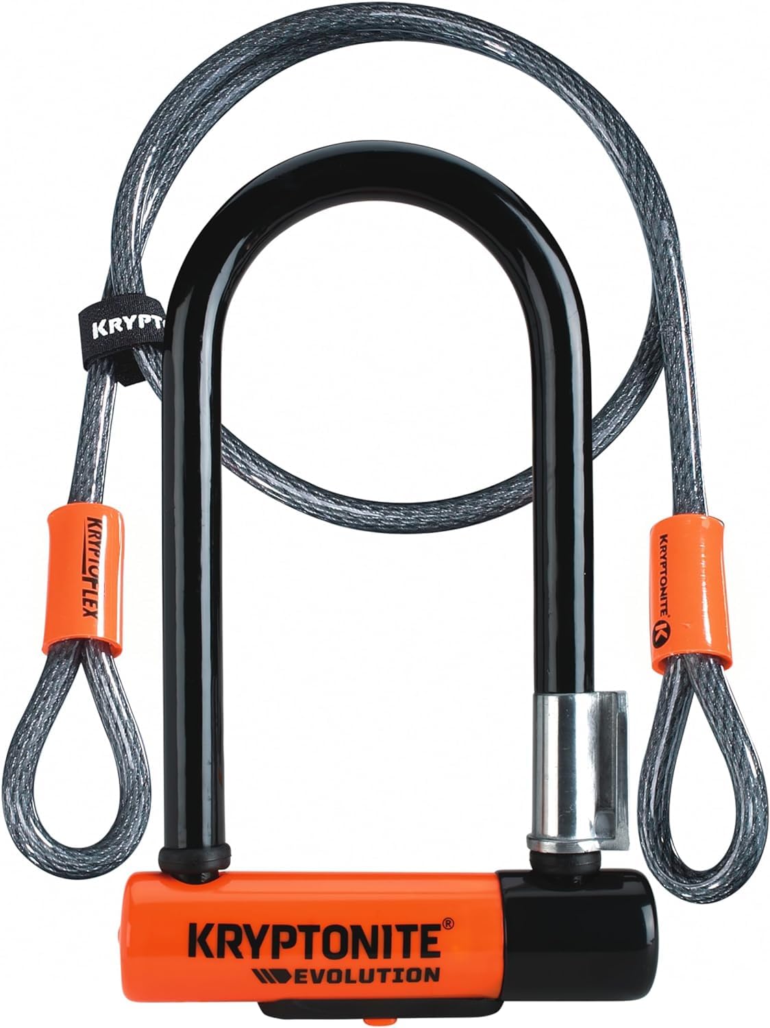 Kryptonite Evolution Mini-7 Serrure avec câble et support flexibles - Orange, 7 pouces & Keeper 785 Integrated Chain - Antivol chaîne - Integrated Chain - Noir - 7 mm x 85 cm