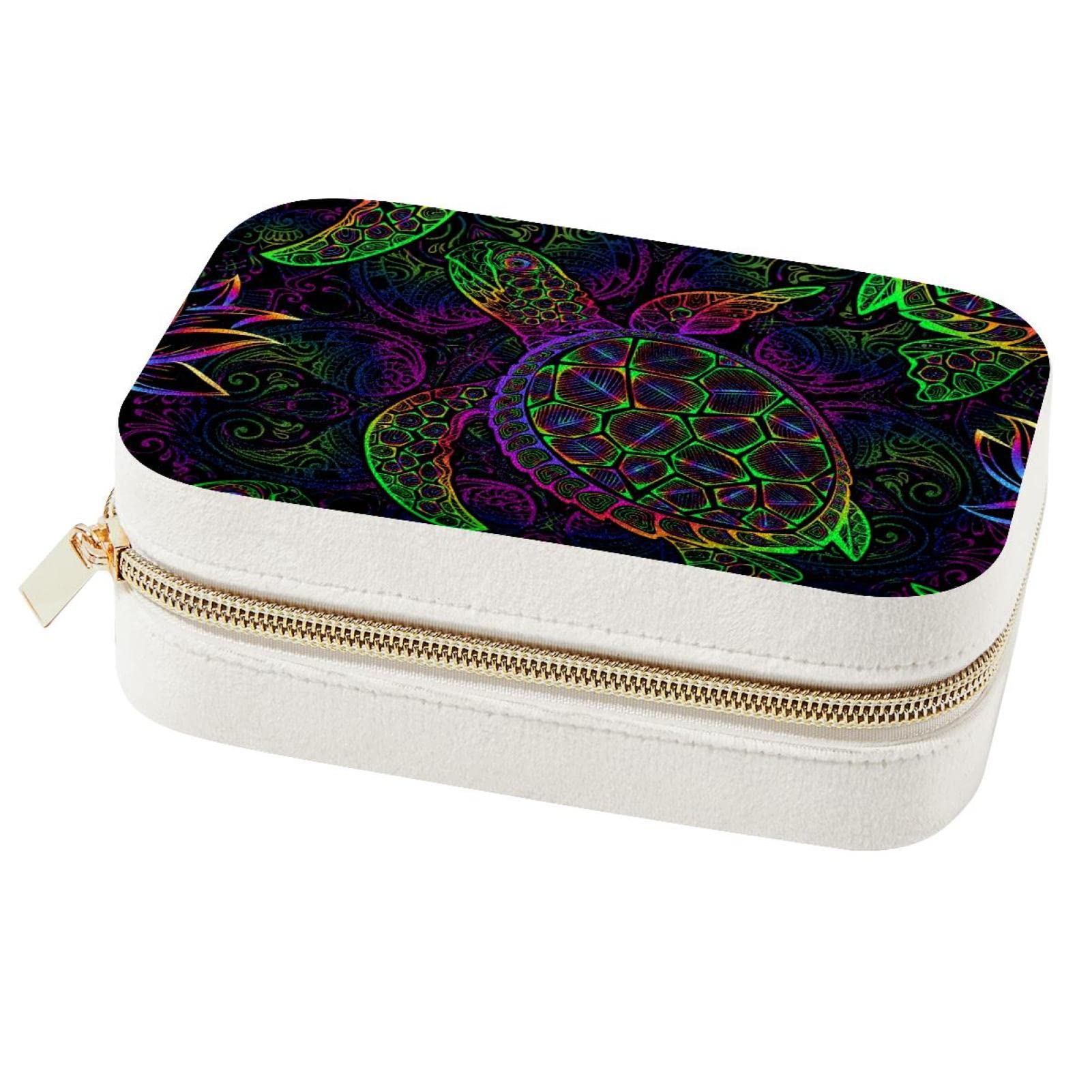 Boîte à bijoux tortue de mer : organisateur voyage double couche pour femme