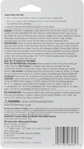 Miniatura 5 de 3M Super Weatherstrip and Gasket Adhesive, 08581, Black, 2 fl oz Tube, 1 Per Pack Negro Super,Negro,Amarillo Super