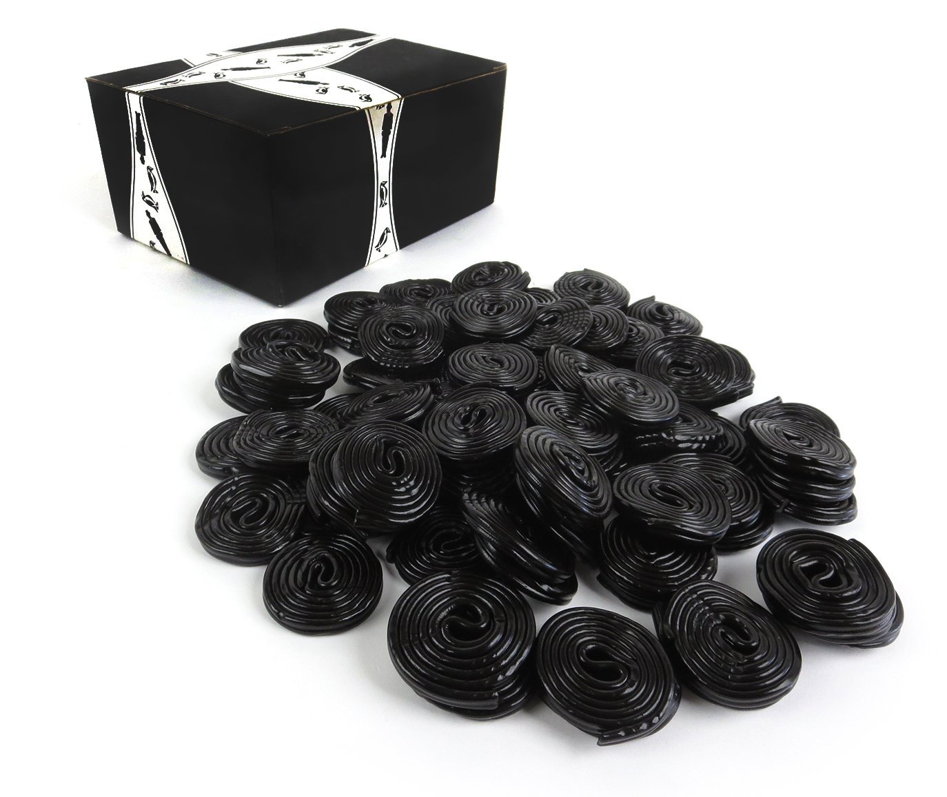 Gerrit's Broadway Black Licorice Wheels, 2 lb bag in a BlackTie Box