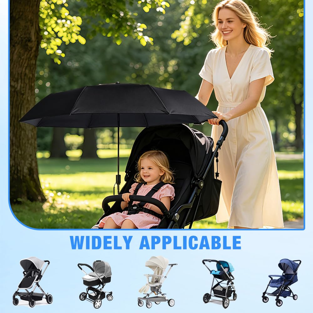 Mineup Sonnenschirm Sonnenschutz Für Kinderwagen & Buggy, Universal Sonnenschirm Kinderwagen, Kinderwage Regenschirm, Sonnenschir Buggy, UPF 50+, Faltbarer, Bequem Und Bequem Für Rund- Und Ovalrohre