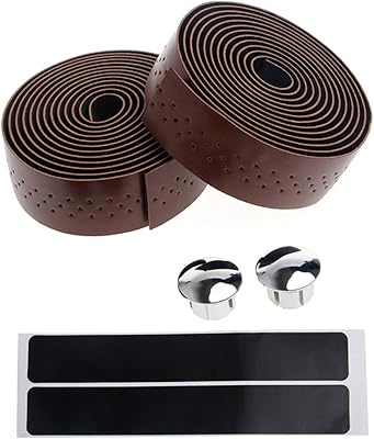 2 rollos de cintas de manillar de cuero vintage para bicicleta de carretera, bicicleta, motocicleta, manillar de espuma, cinta de